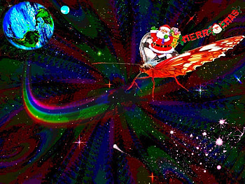 MERRY CHRISTMAS, galaxies, planets, joyeux noel, 2012, santa claus, stars, butterfly, christmas, noel, space HD wallpaper