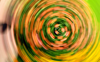 Orange green Vortex background, , circular abstraction, green orange circles background, creative background HD wallpaper