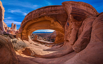 Tower Arch, Arches NP, Utah, clouds, desert, landscape, sky, rocks, usa HD wallpaper