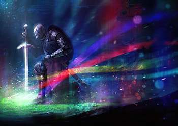 Fortitude, warrior, sword, artist, artwork, digital-art, deviantart HD wallpaper