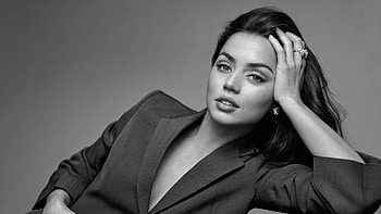 Ana De Armas Sunday Times Style 2021, ana-de-armas, celebrities, girls, monochrome, black-and-white HD wallpaper