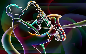 neon blues, neon, jazz, blues, saxa HD wallpaper