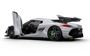 Koenigsegg Jesko, hypercar, rear view, exterior, supercar, white Jesko, luxury sports cars, Koenigsegg HD wallpaper