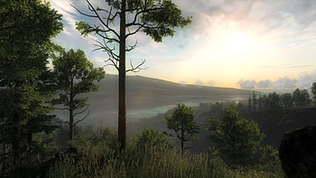 glorious magical nature, trees, mountains, valley, magical HD wallpaper