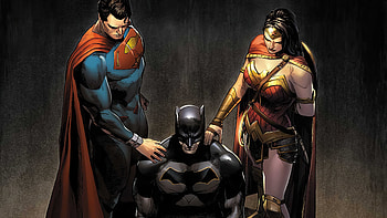 Batman Wonder Woman Superman Together, batman, wonder-woman, superman, superheroes, artwork HD wallpaper