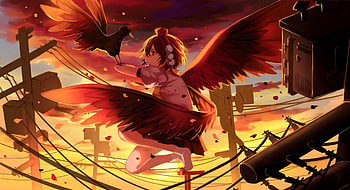 Aya Shameimaru - Touhou, anime girl, art HD wallpaper