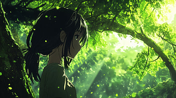 Serene Green Anime Girl - Ultra, Anime, anime girl, green anime HD wallpaper