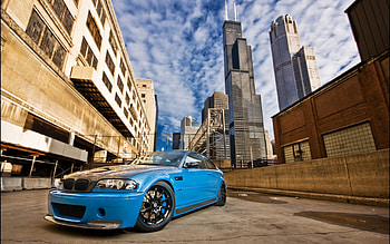 BMW m3 e46, blue, bmw, sky, tuned HD wallpaper