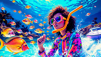 Snorkeling Paradise: A Vibrant Ultra Experience, snorkeling, underwater, tropical fish, ocean, summer HD wallpaper