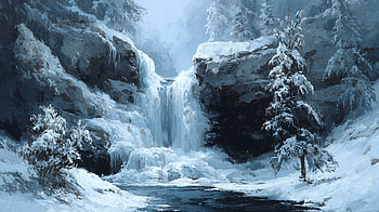 Crystal Cascade — Frozen Waterfall | Nature, Snow, Ice HD wallpaper