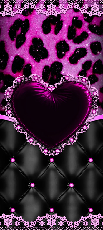 Black Heart Lace, magenta, Luxury, Love, dark, Cushion HD phone wallpaper