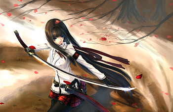 Anime Armor Blonde Girl Long Hair Sword Woman Warrior Â· | Background ID:670927 HD wallpaper