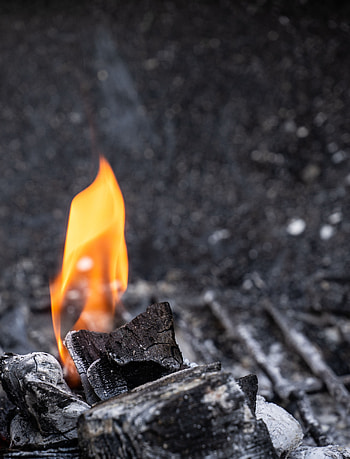 Fire, Coals, Macro, Blur, Smooth, Bw, Chb, Combustion HD phone wallpaper