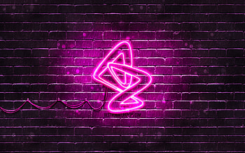 AstraZeneca purple logo, , purple brickwall, AstraZeneca logo, Covid-19, Coronavirus, AstraZeneca neon logo, Covid vaccine, AstraZeneca HD wallpaper