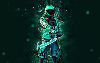 Wrath Kondor, , turquoise neon lights, Fortnite Battle Royale, Fortnite characters, Wrath Kondor Skin, Fortnite, Wrath Kondor Fortnite HD wallpaper