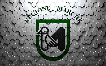 Flag of Marche, honeycomb art, Marche hexagons flag, Marche, 3d hexagons art, Marche flag HD wallpaper