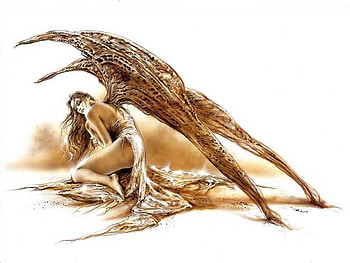 Angel, wings, abstract, drawing HD wallpaper