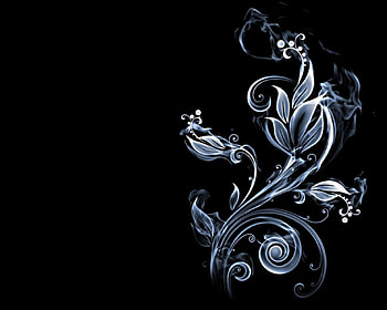Flowers, darkness, curls, stem, In HD wallpaper