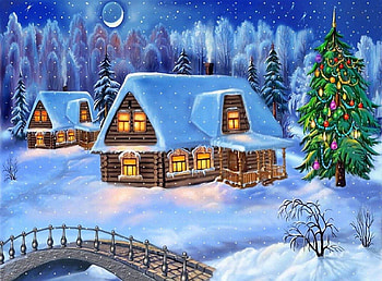 merry christmas, winter, fantasy, snow, house HD wallpaper
