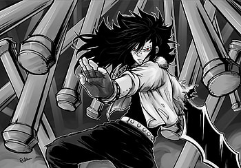 Gajeel Redfox, Fairy Tail anime, Selective coloring, Intense gaze HD wallpaper