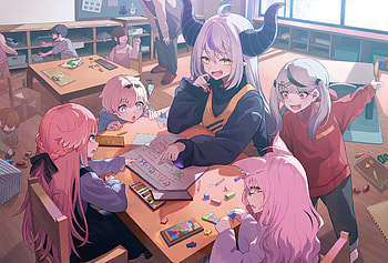La+ Darknesss (Virtual Youtuber), Takane Lui, Hakui Koyori, Sakamata Chloe, La+ Darknesss (Virtual Youtuber), hololive, Anime, Virtual Youtuber HD wallpaper