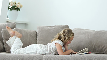 Little girl, childhood, blonde, sofa, fair, nice, adorable, bonny, sweet, white, Belle, Hair, house, girl, comely, pretty, sightly, face, lovely, pure, child, graphy, cute, baby, , Nexus, beauty, kid, barefoot, read, room, beautiful, people, little, book, pink, lying, dainty, princess HD wallpaper