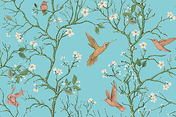 Flowers, Birds, Pattern, Texture, Textures, Branches, Spring HD wallpaper
