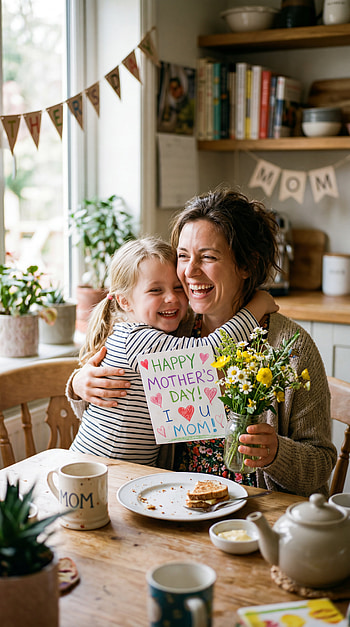 Mom's Morning Hug — Mother's Day , Bouquet HD phone wallpaper