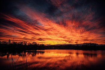 Landscape, Sunset, Twilight, Lake, Dark, Dusk HD wallpaper