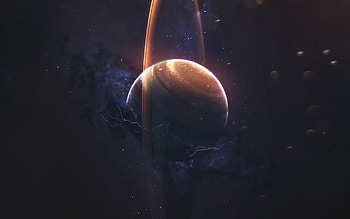 Universe, Stars, Lightning, Ring, Planet, Saturn HD wallpaper