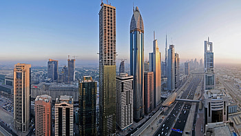 Sheikh Zayed Road, Dubai Skyline HD wallpaper