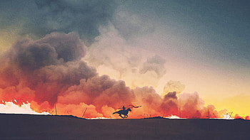 Game of thrones, tv show, art, fire and smoke HD wallpaper