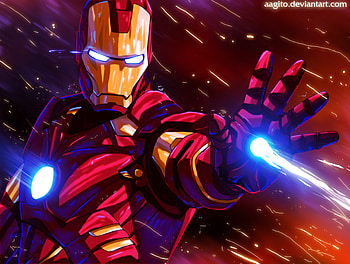 Iron Man Colorful Glowing Art, iron-man, artwork, artist, deviantart, digital-art HD wallpaper