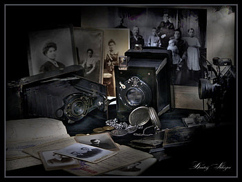 DOWN THE MEMORY LANE 1, old cameras, pocket watch, letters, diaries, graphs, coins HD wallpaper