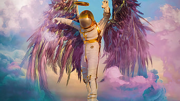 Astronauts Guardian, astronaut, angel, artist, artwork, digital-art HD wallpaper