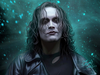 Eric Draven(Brandon Lee)The crow, blue, glow, snow, green, sadness HD wallpaper