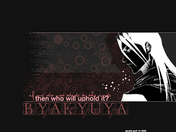 Byahuya, white, black, anime, pinkish HD wallpaper
