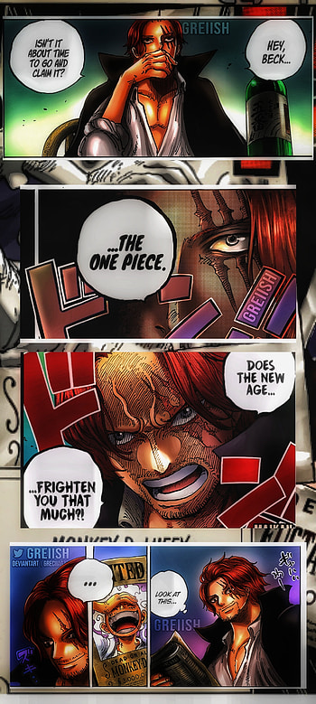 Akagami no shanks, art, cartoon, Onepiece, Manga HD phone wallpaper