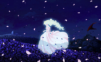 Bride running away, peddles, anime, sky, bride, dress HD wallpaper