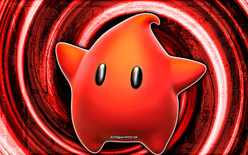 Artred Luma, red grunge background, vortex, Super Mario, cartoon star, Super Mario characters, Super Mario Bros, Artred Luma Super Mario HD wallpaper
