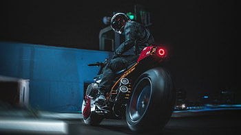 Motor Biker Of Scifi World, biker, scifi, artist, artwork, digital-art, behance HD wallpaper