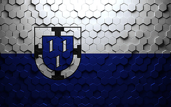 Flag of Bottrop, honeycomb art, Bottrop hexagons flag, Bottrop, 3d hexagons art, Bottrop flag HD wallpaper