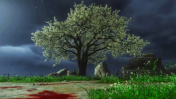 Site of Showdown, tree, Battlefield, video game, landscape, Ghost of Tsushima HD wallpaper