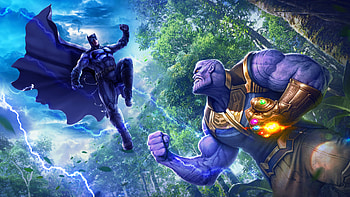 Batman Vs Thanos , batman, thanos, superheroes, artwork, artist, behance HD wallpaper