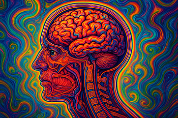 Cutaway View of Human Brain and Skull Illustration, brain, colorful HD wallpaper