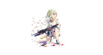 Minimal, black bullet, tina sprout, anime girl HD wallpaper