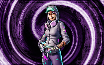 Teknique, violet grunge background, Fortnite, vortex, Fortnite characters, Teknique Skin, Fortnite Battle Royale, Teknique Fortnite HD wallpaper