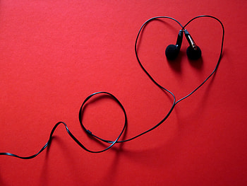 Music, Heads, Heart, Headset, Typeface HD wallpaper