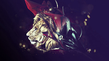 Abstract, Dark, Lines, Paint, Lion, Explosion HD wallpaper