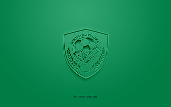 Kedah Darul Aman FC, creative 3D logo, green background, 3d emblem, Malaysian Football Club, Malaysia Super League, Kedah, Malaysia, 3d art, football, Kedah Darul Aman FC 3d logo HD wallpaper